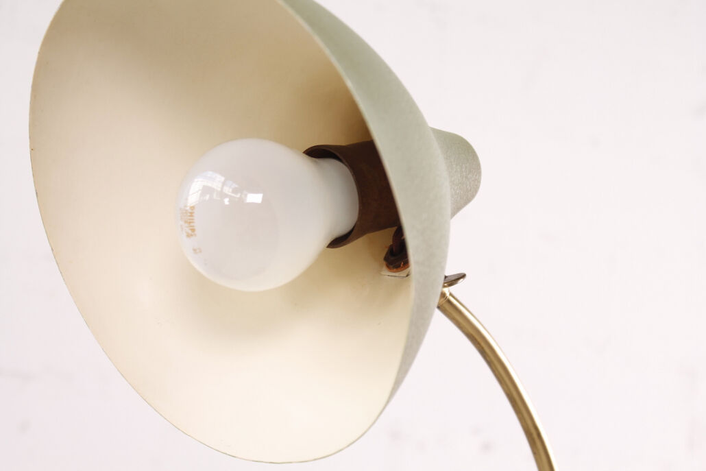 Brass and shrink paint table lamp from the 1950s