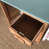 Bureau enfant vert de gris & bois