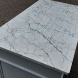 Old oak and marble chest of drawers