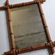 Turned wooden mirror in imitation of bamboo, mid-century, 47 cm x 59 cm