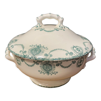 Old Terre de Fer tureen, Pierrefonds Company hallmark, diameter 24,5cm