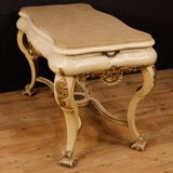 Dutch lacquered and gilded table with marble top