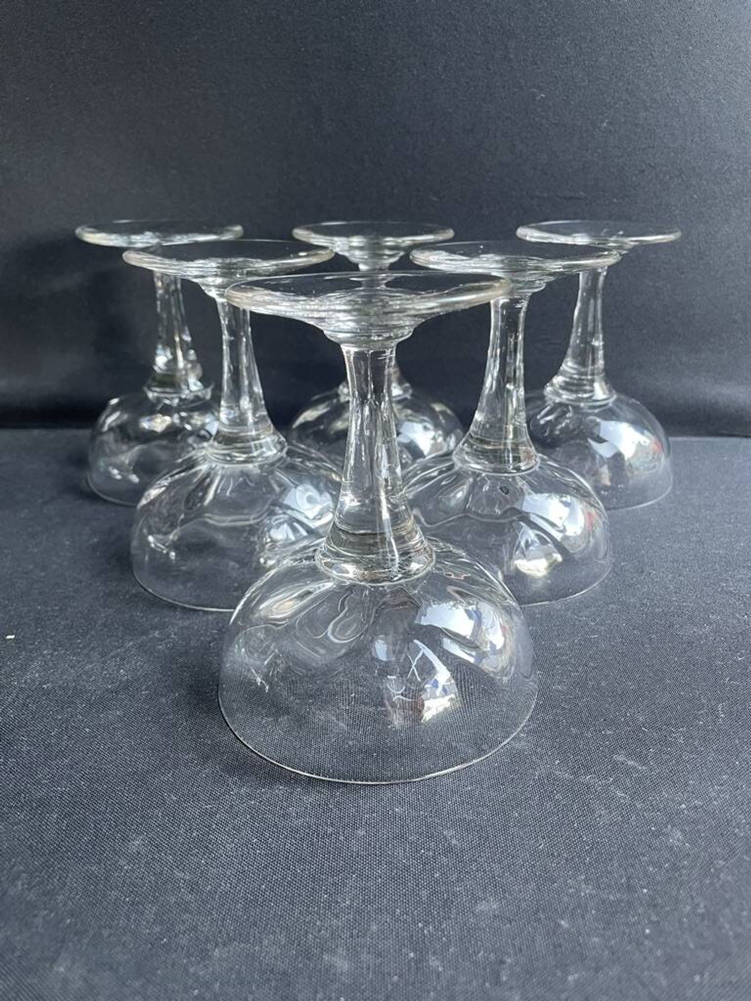 6 old champagne glasses – Blown glass
