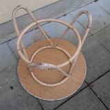 Table basse en rotin et formica