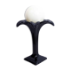 Lampe "palmier" en faïence et verre opalin