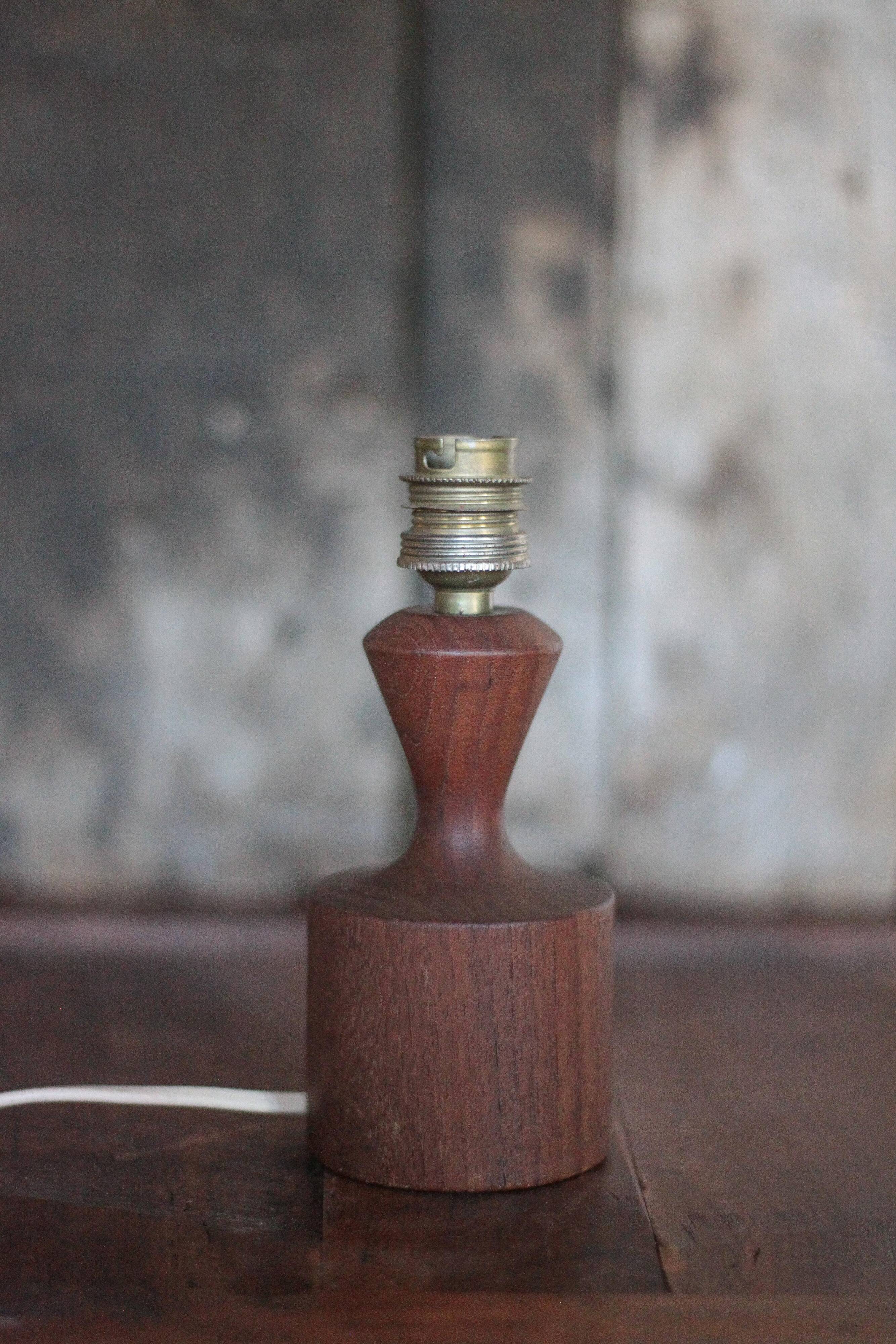 Scandinavian wooden lamp, vintage wooden lamp base, table lamp