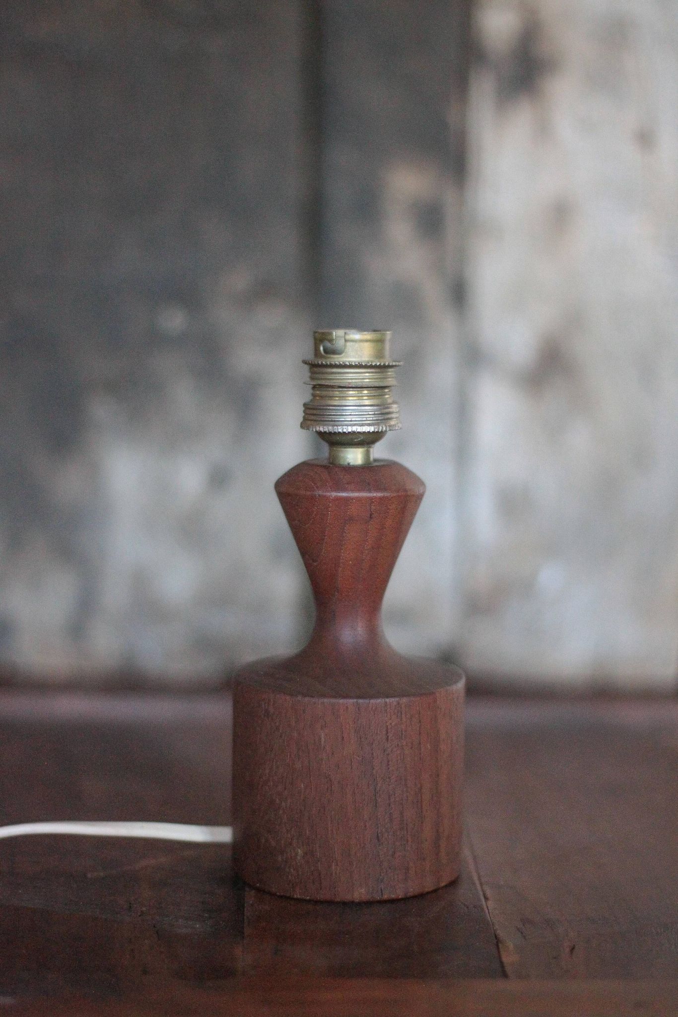 Scandinavian wooden lamp, vintage wooden lamp base, table lamp
