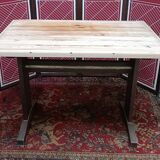 Solid pine bistro table with sanded top, 50s