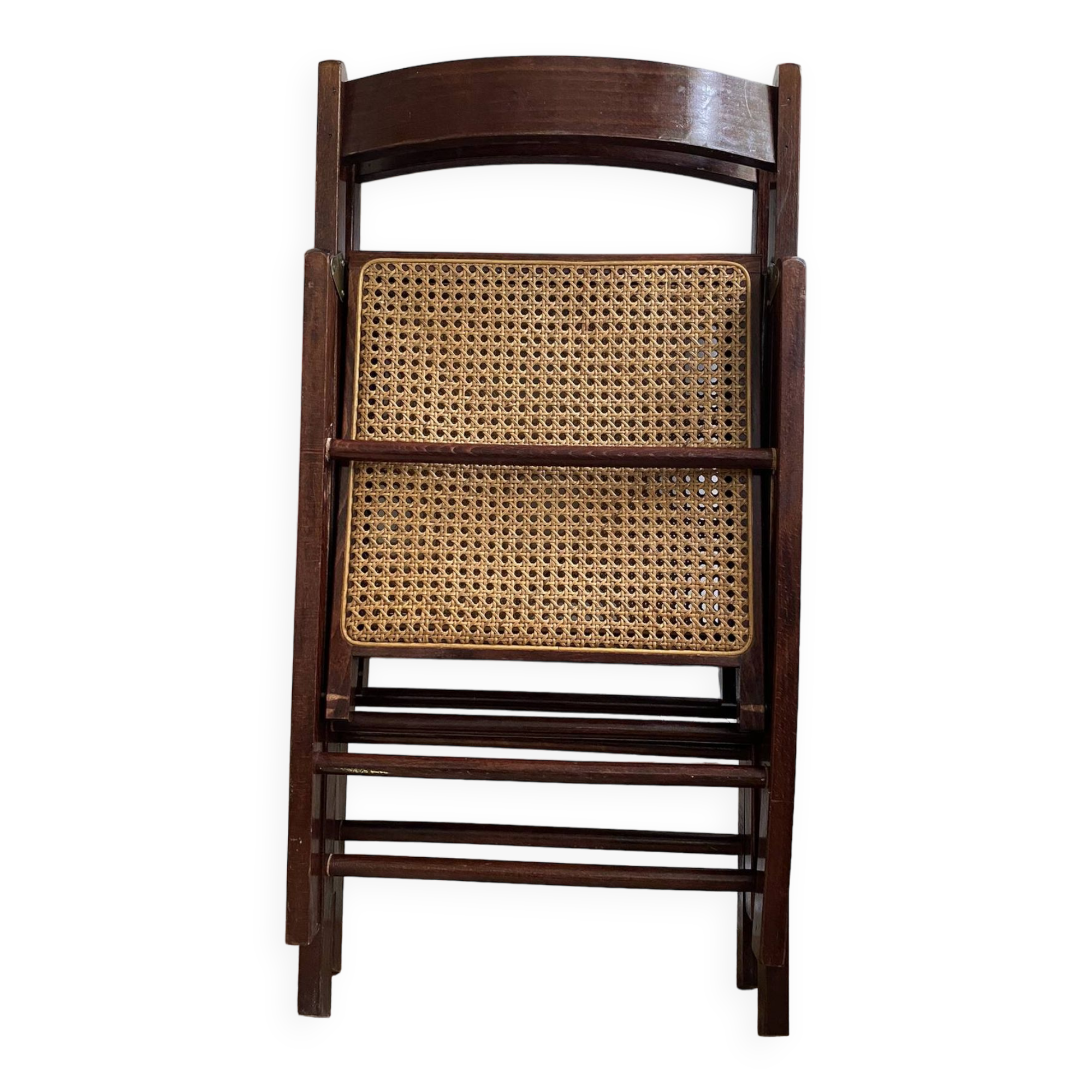 Folding chair occasional chair vintage wooden office chair with cane seat