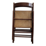 Folding chair occasional chair vintage wooden office chair with cane seat