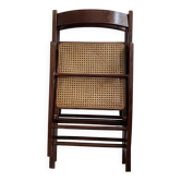 Folding chair occasional chair vintage wooden office chair with cane seat