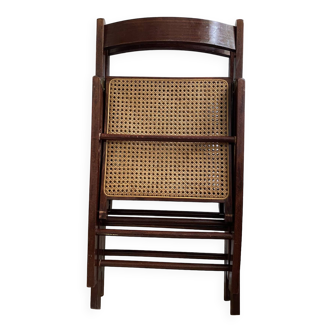 Folding chair occasional chair vintage wooden office chair with cane seat