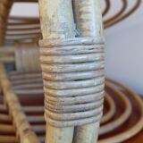 Magazine rack, wicker and rattan of the 1960