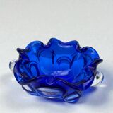 Large blue glass catchall - Murano Venice 1960