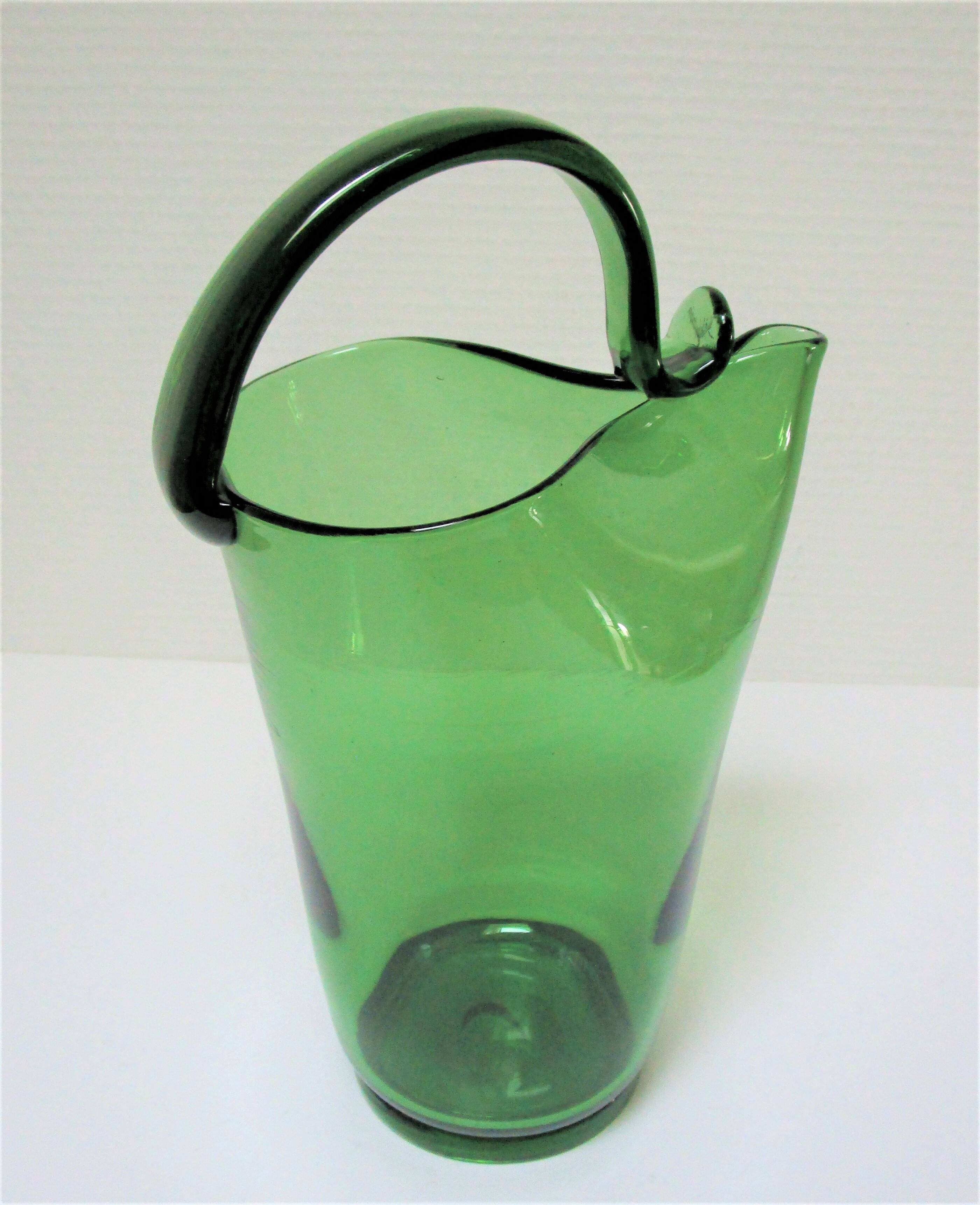 blown glass pitcher, Italian work, 1960s