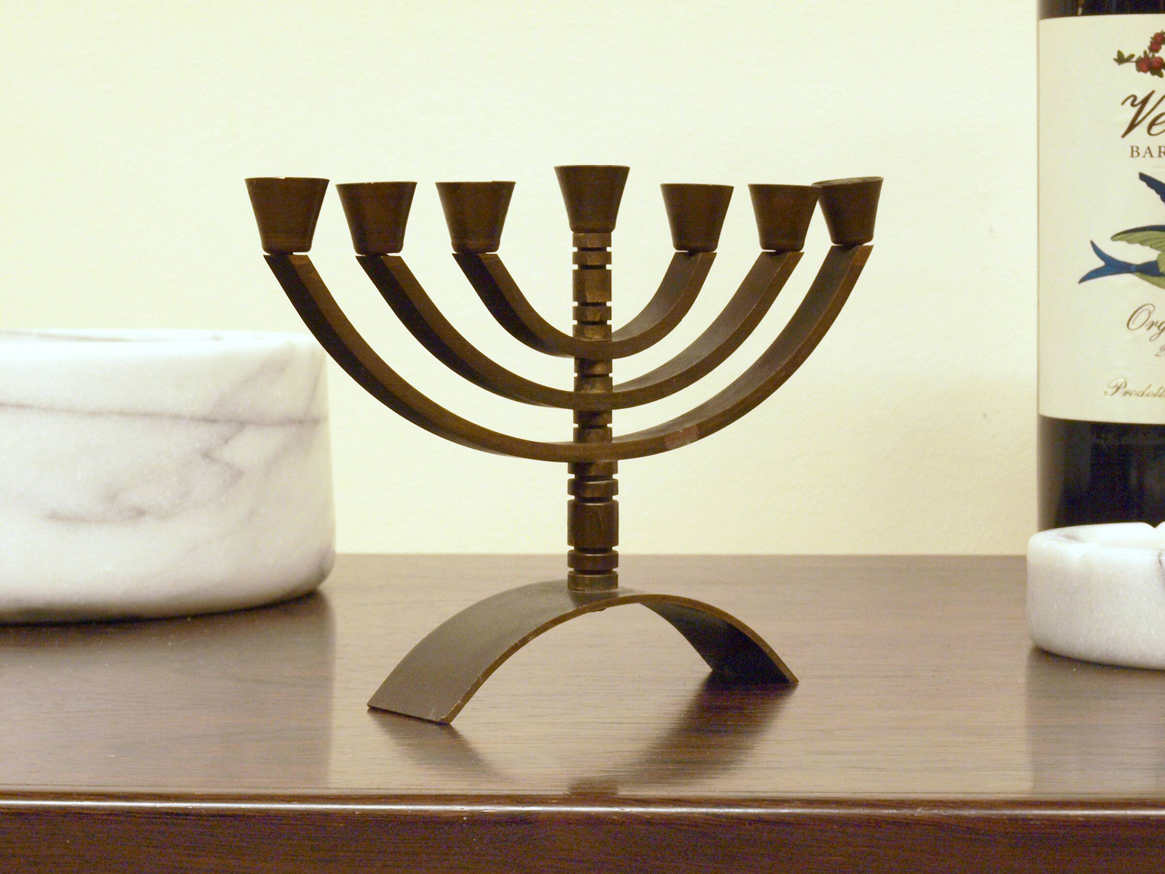 Bronze Menorah, made in Israel, 1970