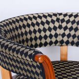 Fauteuil Biedermeier restauré, cerisier, ébène, Autriche-Vienne, années 1820