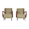 Pair of green Jindrich Halabala armchairs for Up Závody - 1930s Czechia