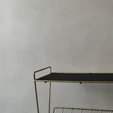 Side table - perforated metal magazine rack, designed by Matégot