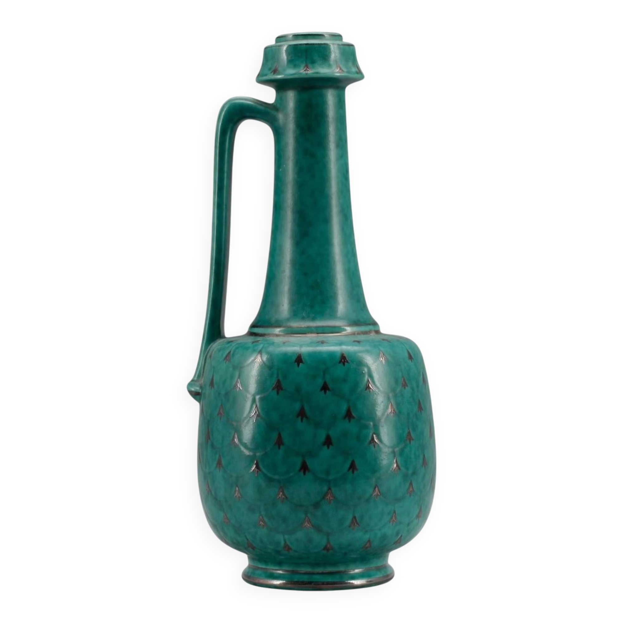 Wilhelm kage vase en céramique 'argenta' pour gustavsberg suède 1940s marqué