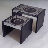 Set of 2 tiled nesting side tables