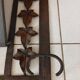 Wall-mounted coat rack mirror in wrought iron – Rustic / country style