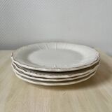 Set of 4 white porcelain dessert plates