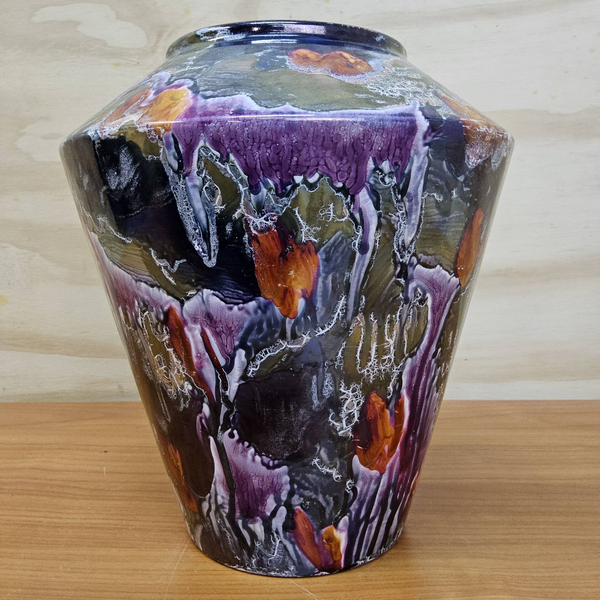 Vintage West Germany Scheurich Vase 507/20 Multicoloured Drip