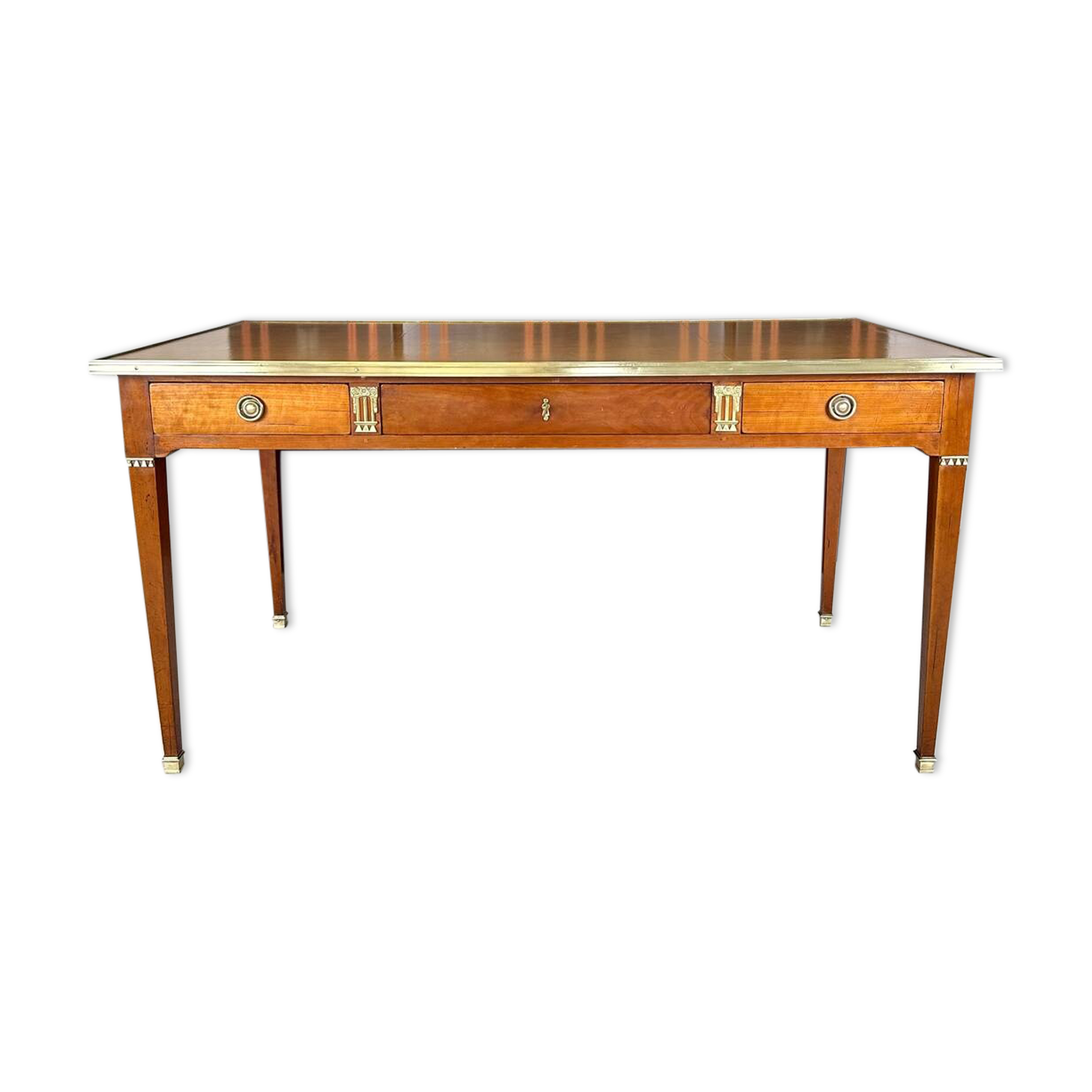 Directoire style flat desk in cherry wood