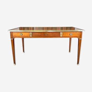 Directoire style flat desk in cherry wood