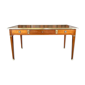 Directoire style flat desk in cherry wood