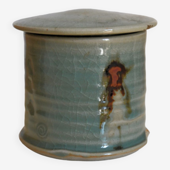 Pot ou boite à thé en céramique japonaise raku
