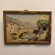 Ancient painting, landscape, escarene bridge, signed Joseph Vernay (1864-1950)