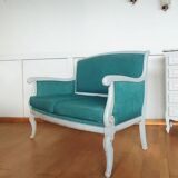 Old Louis Philippe bench / duck blue