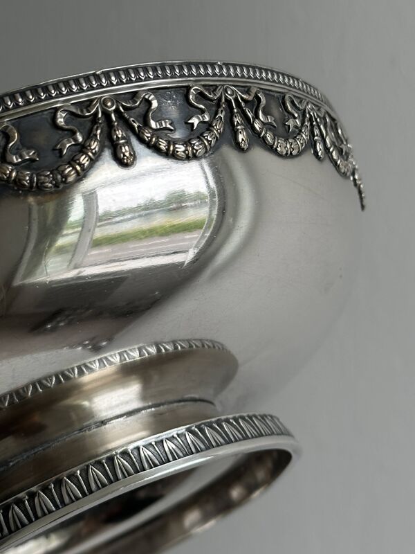 Coupe - plat en métal argenté