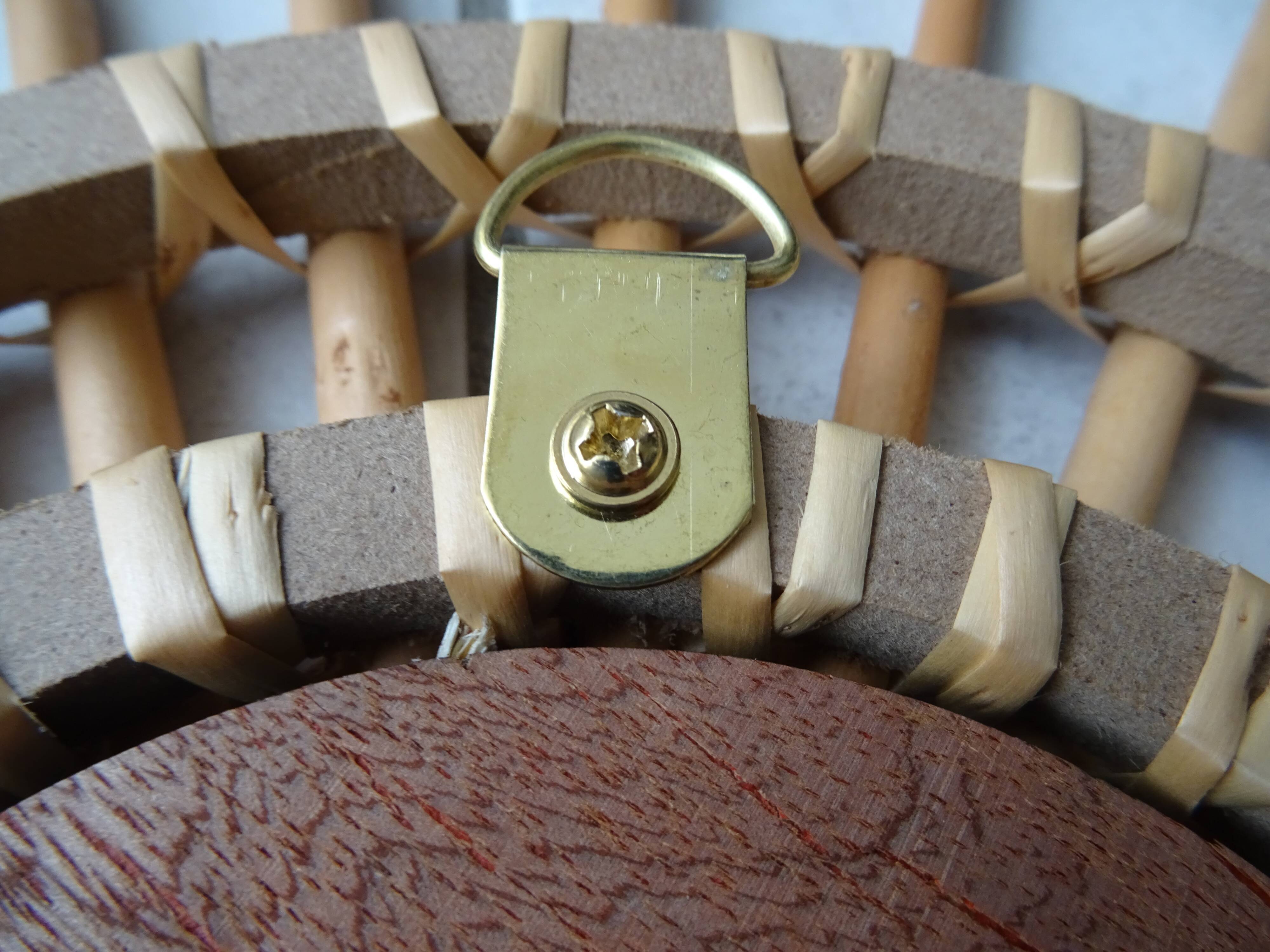 Vintage sun rattan mirror