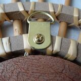 Vintage sun rattan mirror