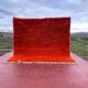 Large Beni Ouarain Rug 260x260 cm – Vibrant Orange Wool, Unique Piece