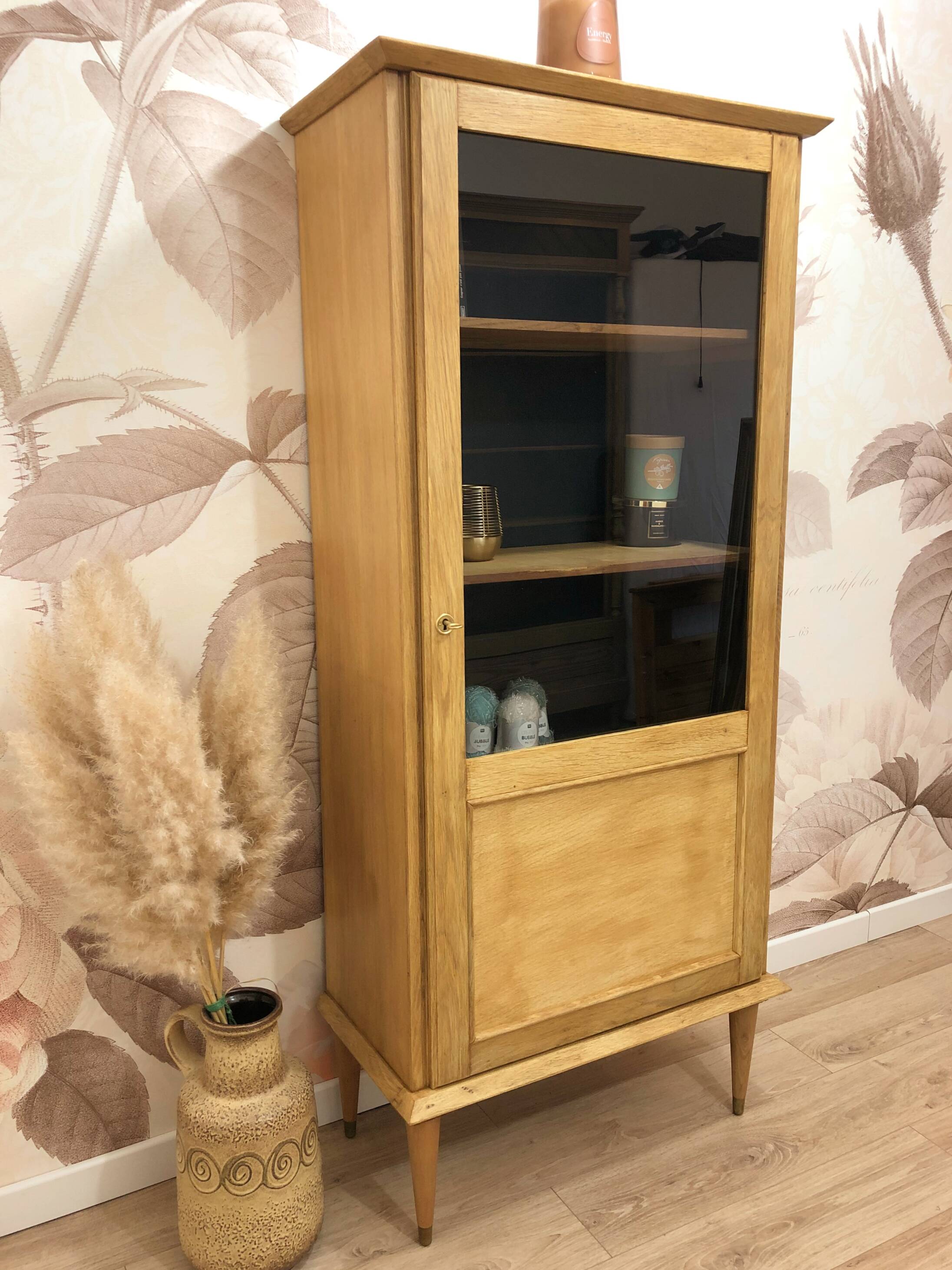 Vitrine vintage en chêne