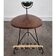 Small side table, magazine rack and ashtray in iron and teak, Denmark, 1950.