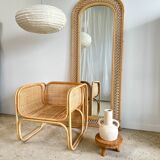 Rattan foot mirror with braces H:2m