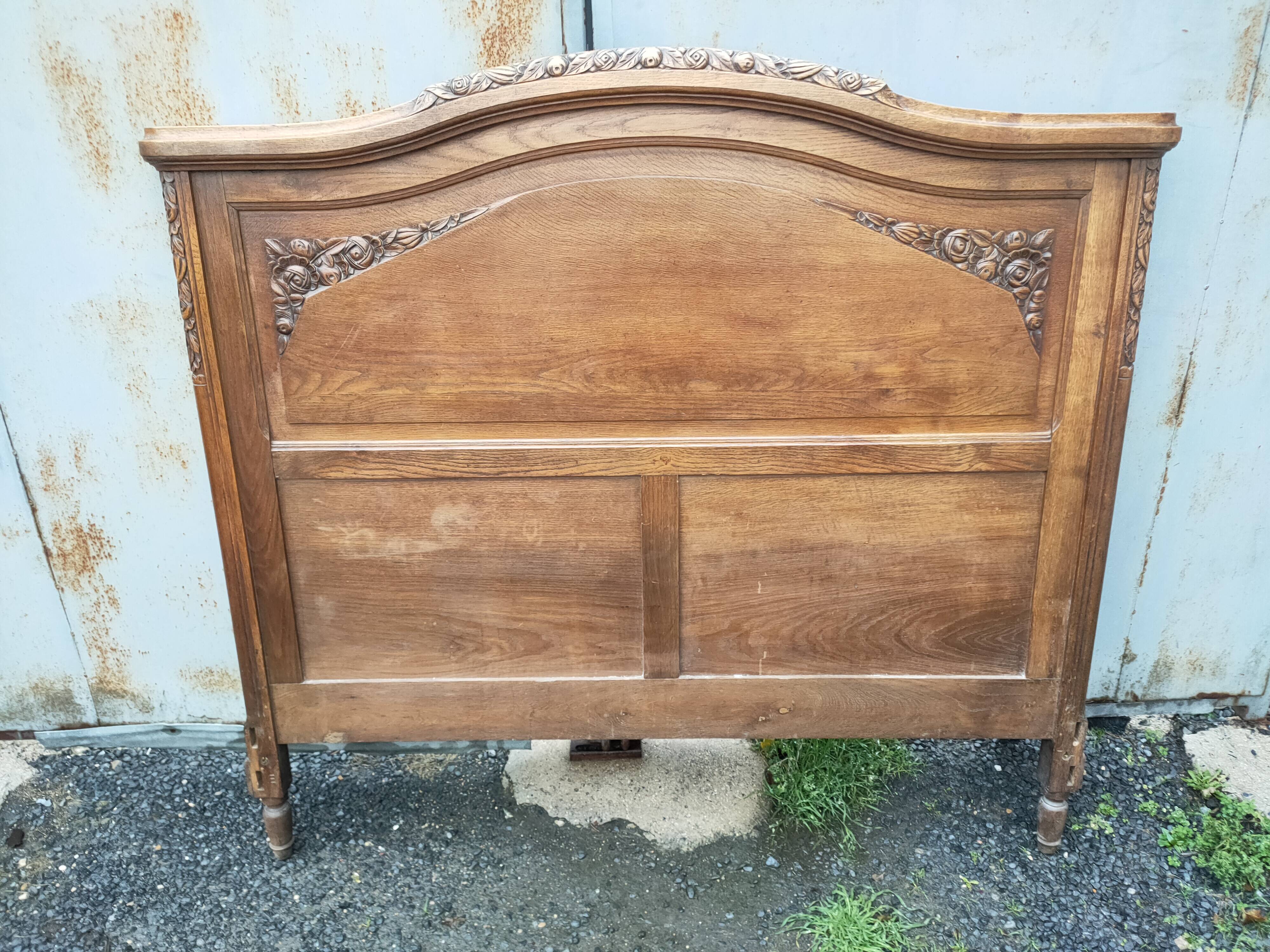 Solid oak headboard, 1930s