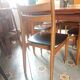6 vintage leatherette chairs and wood