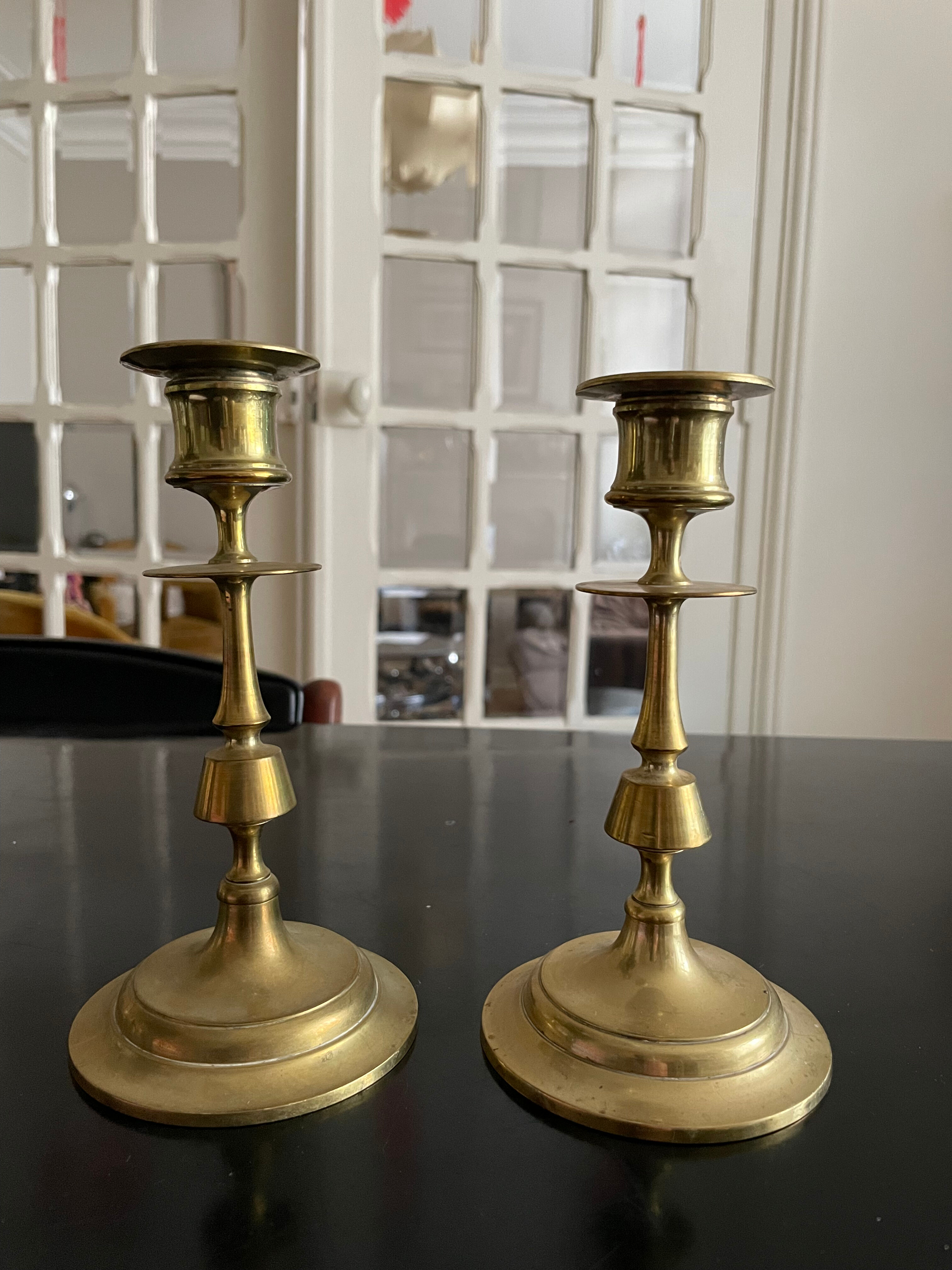 Vintage brass candle holders