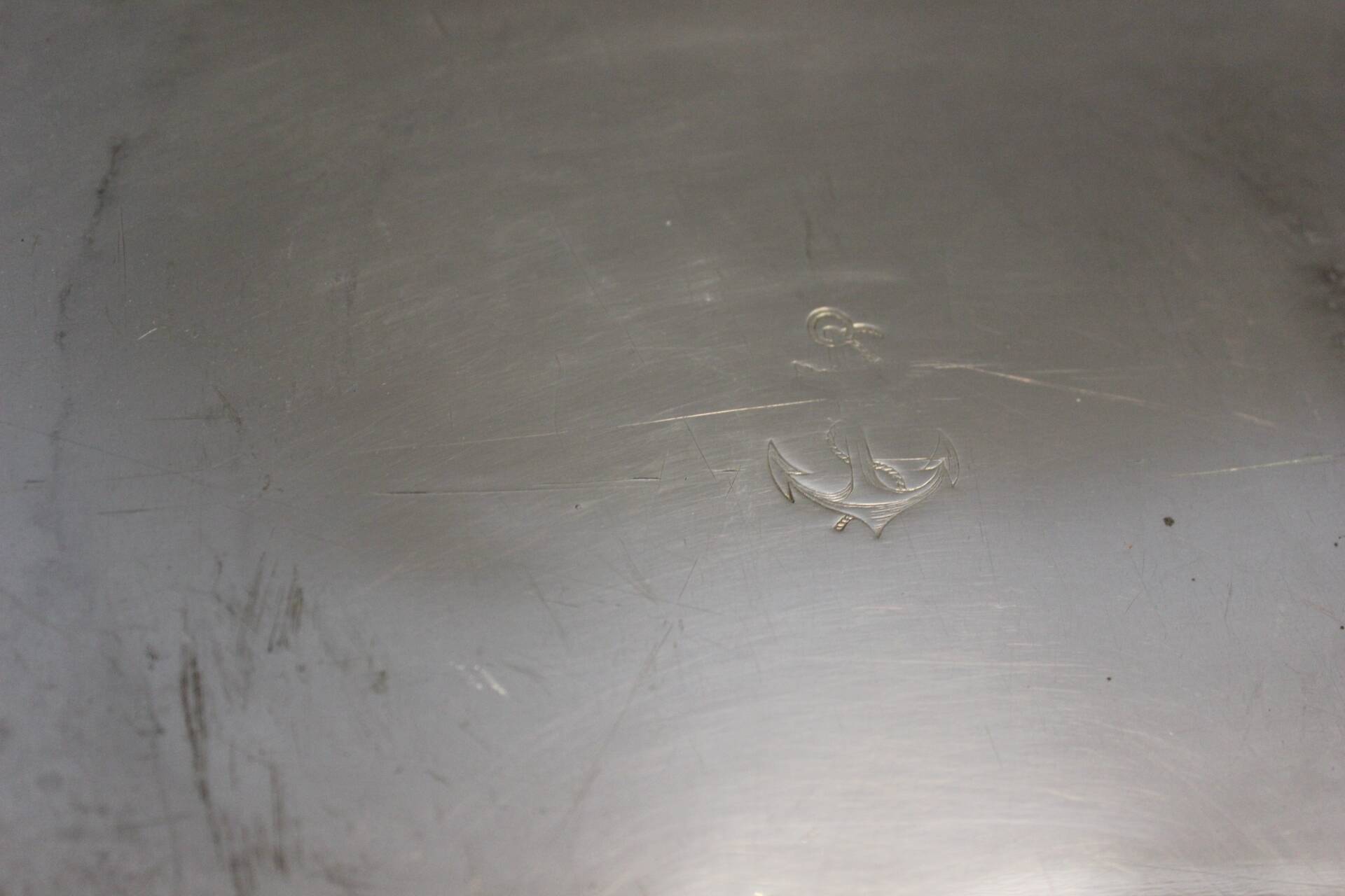 Silver-Plated Service Tray with Marine Anchor