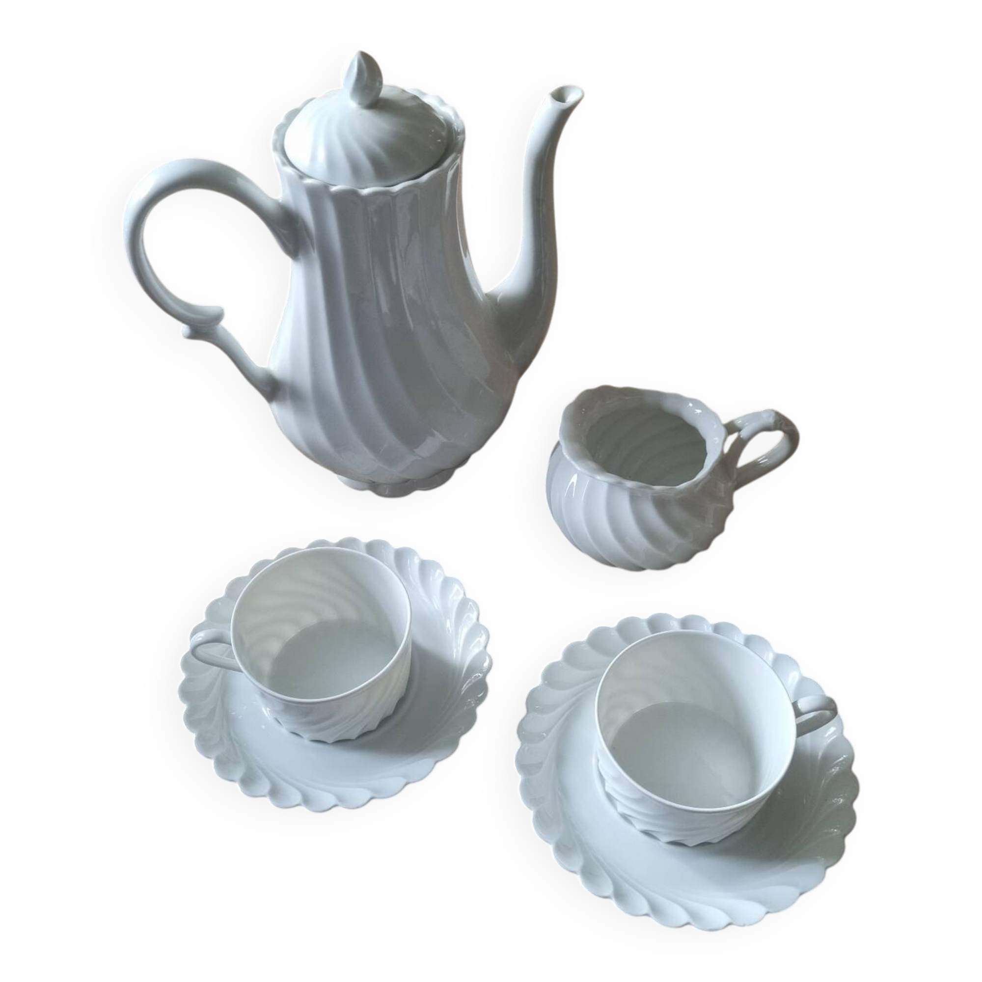 Coffee pot, Haviland breakfast duo service