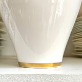 White and gold porcelain vase with black patterns by Mauricio Ortiz