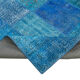 Hand-knotted oriental overdyed 205 cm x 305 cm blue patchwork carpet