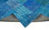 Hand-knotted oriental overdyed 205 cm x 305 cm blue patchwork carpet