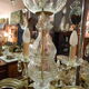 Glass stamp chandelier cut 6 lights